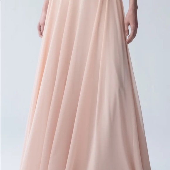 New w/ tags Jenny Yoo Hampton long skirt/blush/chiffon size 10 - Picture 5 of 7